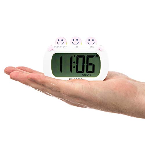 PINGKO Digital Kitchen Timer Fashion Design Clock Cooking Timer with Big Digits,Large LCD Display, Loud Alarm, Magnetic Backing Stand,Battery Included-Pink