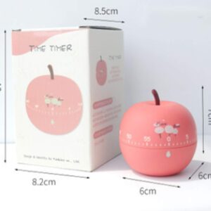 Cute Fruit Kitchen Timer Kitchen Craft Mechanical Wind Up 60 Minutes Timer 360 Degree Rotating Timer Kitchen Cooking Timer (Apple)