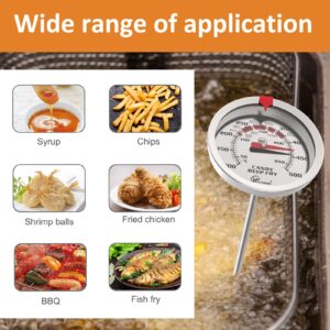 Oven Thermometers and Candy Thermometer with 8” Probe Waterproof dial, no Battery Required, Fast Instant Read Large 2.5" dial, …