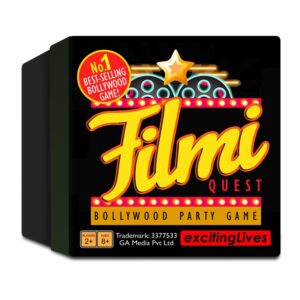 exciting lives filmi quest - fun bollywood movie party game for friends, family for adult,teen - hour of fun for parties, travelling, gathering for great experience of enjoyment