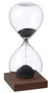 magnetic sand glass hourglass timer with wooden base
