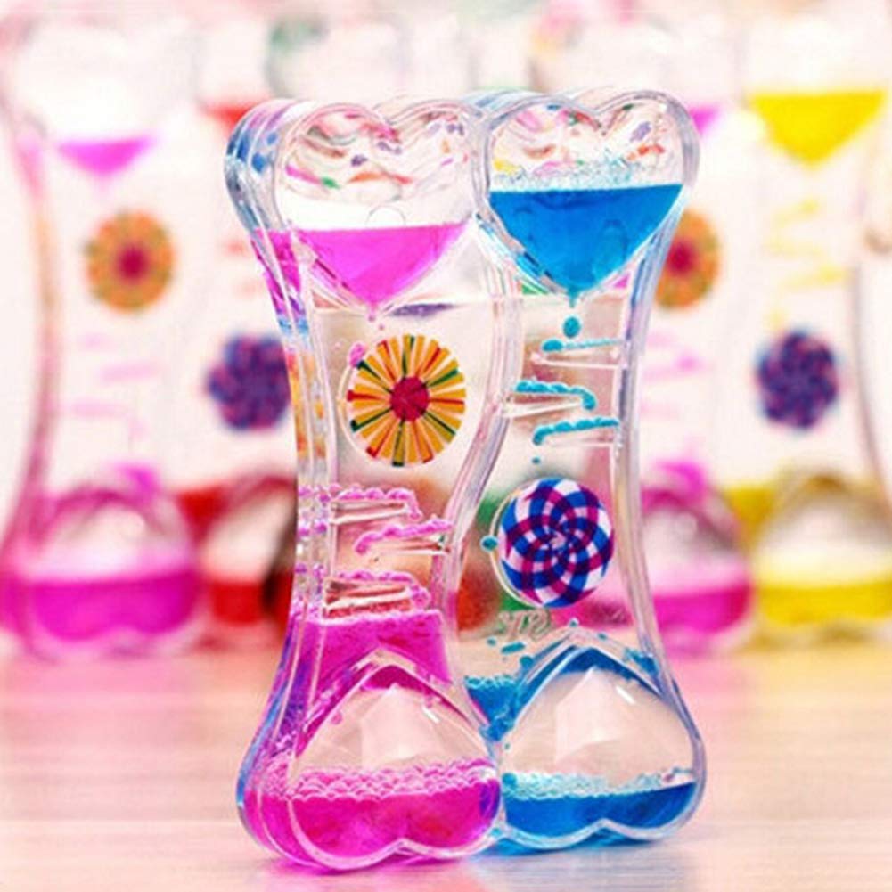 MG554zy0 Double Heart Liquid Motion Bubble Drip Oil Hourglass Timer Clock Kids Toy Gift Double Heart Liquid Motion Bubble Drip Oil Hourglass Timer Blue Pink