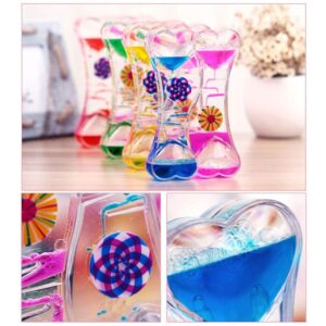 MG554zy0 Double Heart Liquid Motion Bubble Drip Oil Hourglass Timer Clock Kids Toy Gift Double Heart Liquid Motion Bubble Drip Oil Hourglass Timer Blue Pink