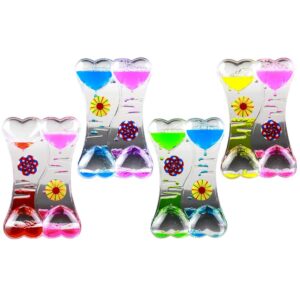 MG554zy0 Double Heart Liquid Motion Bubble Drip Oil Hourglass Timer Clock Kids Toy Gift Double Heart Liquid Motion Bubble Drip Oil Hourglass Timer Blue Pink