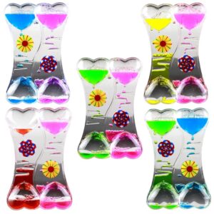 MG554zy0 Double Heart Liquid Motion Bubble Drip Oil Hourglass Timer Clock Kids Toy Gift Double Heart Liquid Motion Bubble Drip Oil Hourglass Timer Blue Pink