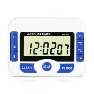 fdit count down timer multi-function 4 channels digital kitchen cooking timer 4 groups set magnetic laboratory meeting timer with digital alarm clock function