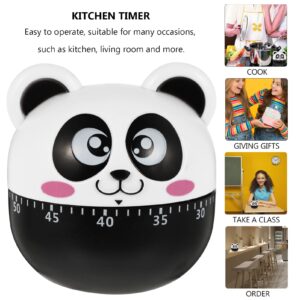 Panda Mechanical Kitchen Timer, Panda Mechanical Timer Cute Panda Timer for Kids, 60 Minutes Manual Countdown Timer Home, Study and Work Timer Reminder Cooking Animal Cooking Timer (Black)