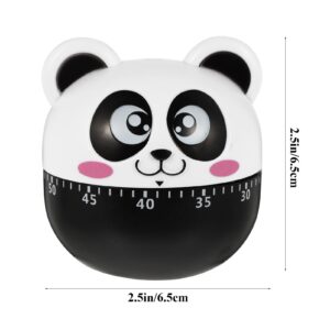 Panda Mechanical Kitchen Timer, Panda Mechanical Timer Cute Panda Timer for Kids, 60 Minutes Manual Countdown Timer Home, Study and Work Timer Reminder Cooking Animal Cooking Timer (Black)