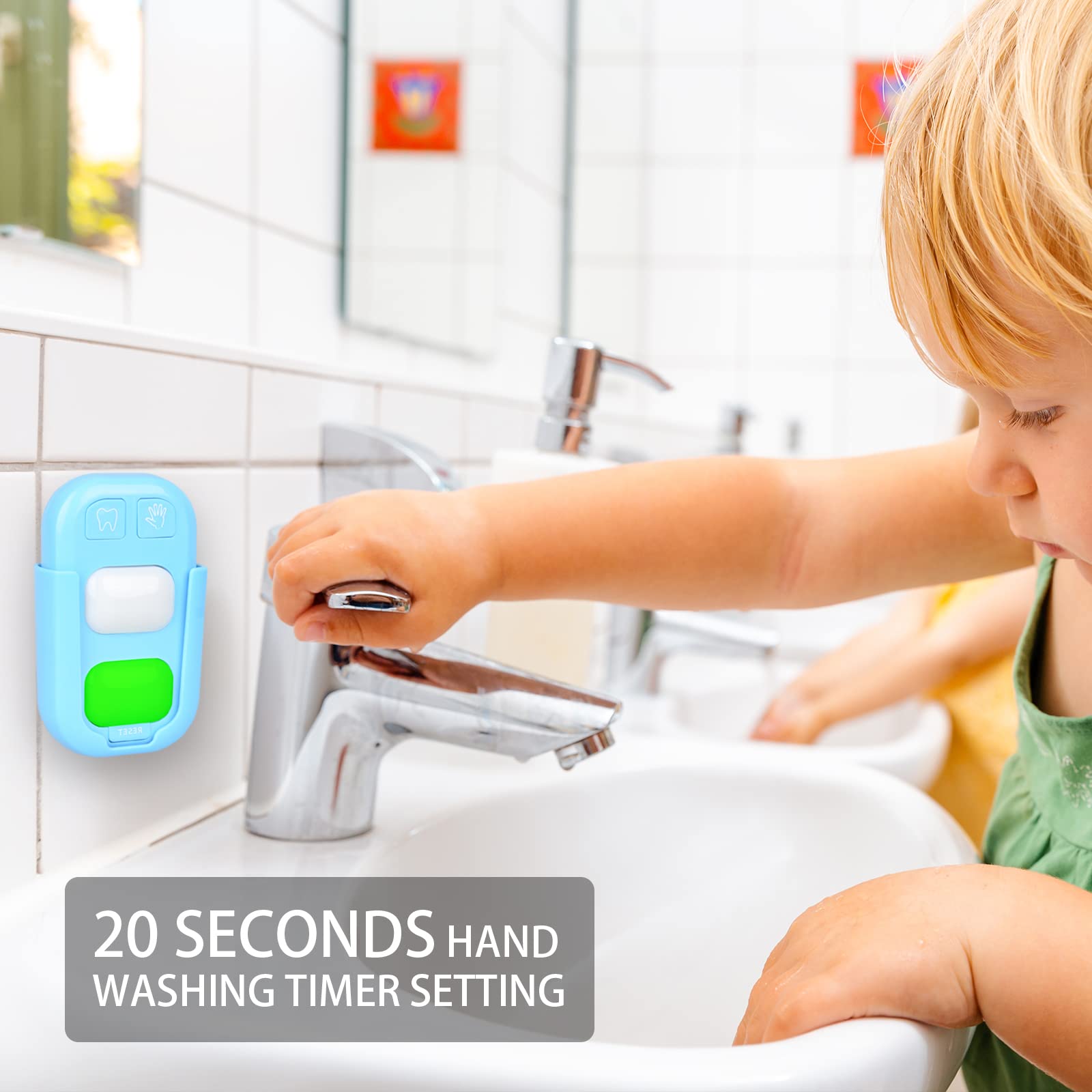 SOARING Timer for Kids, 2 Minutes Teeth Brushing and 20 Seconds Hand Washing Timer, Color Indicator Timer for Children Training Stick on Bathroom