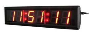 bestled large wall clock 2.3" high character 6 digits red color led digital clock 12/24-hour display real time clock support countdown/up function in hours minutes seconds