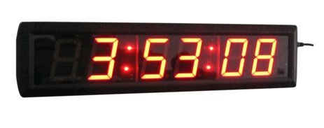 BestLED Large Wall Clock 2.3" High Character 6 Digits Red Color LED Digital Clock 12/24-Hour Display Real Time Clock Support Countdown/up Function in Hours Minutes Seconds