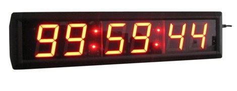 BestLED Large Wall Clock 2.3" High Character 6 Digits Red Color LED Digital Clock 12/24-Hour Display Real Time Clock Support Countdown/up Function in Hours Minutes Seconds