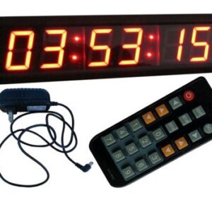 BestLED Large Wall Clock 2.3" High Character 6 Digits Red Color LED Digital Clock 12/24-Hour Display Real Time Clock Support Countdown/up Function in Hours Minutes Seconds