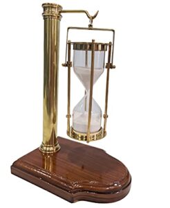 vintage hanging sand timer with wooden stand nautical hourglass desktop accessory old sand clock table decor antique nautical home decor