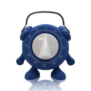 kitchen timer, for baking teaching cooking egg potty training cute 60 mins twist timer with ring alert, no battery (blue)