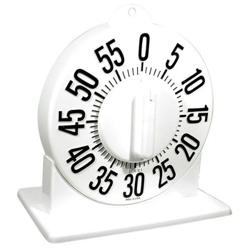 Tactile Short Ring Low Vision Timer with Stand - White Dial