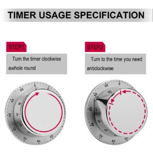 Kitchen Timer, Kitchen Timers for Cooking, Kitchen Timer Magnetic, Basketball Pattern Waterproof Time Timer Stainless Steel Multiuse for Home Baking Cooking Oven