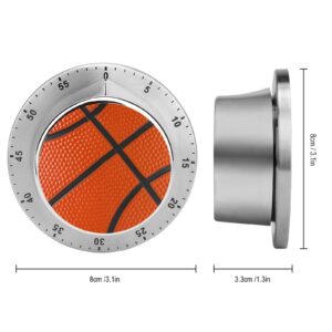 Kitchen Timer, Kitchen Timers for Cooking, Kitchen Timer Magnetic, Basketball Pattern Waterproof Time Timer Stainless Steel Multiuse for Home Baking Cooking Oven