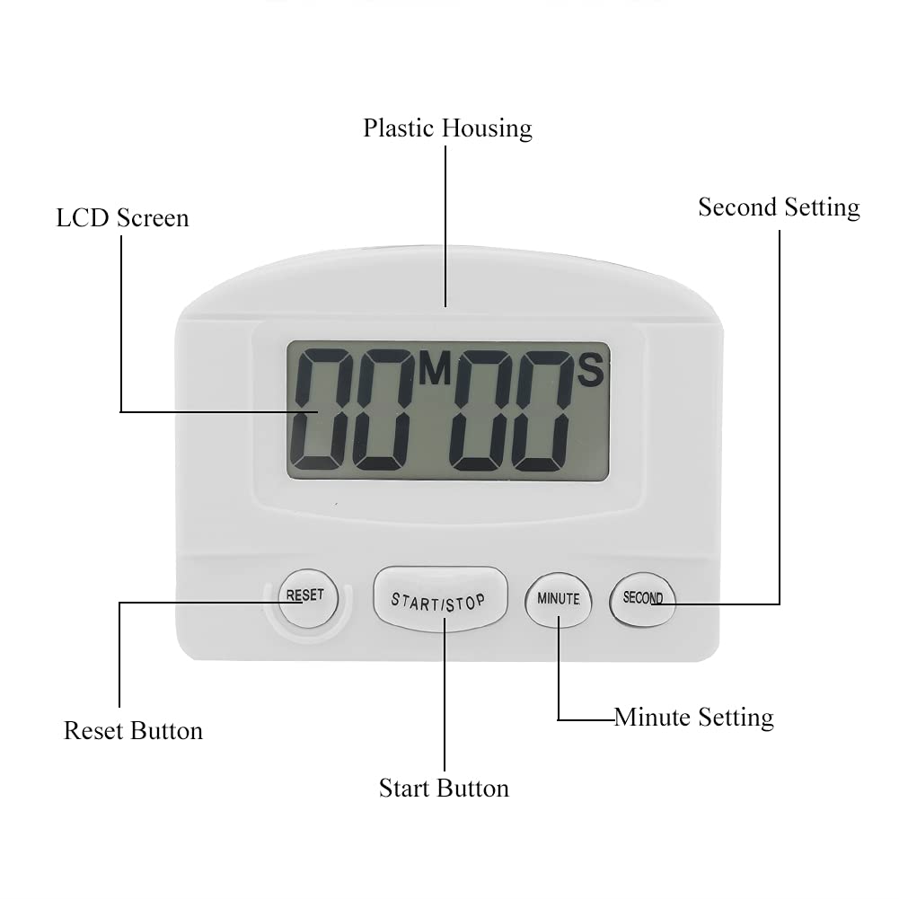 FASJ Digital Clock, Kitchen Clock Battery Operated LCD Display Multipurpose for Kitchen for Microwave Oven for Refrigerator(Timer XL 331 White)