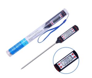 bbq thermometer. digital meat thermometer for cooking, instant read meat thermometer with probe, waterproof digital food probe for kitchen, outdoor grilling and bbq! (send barbecue tongs）
