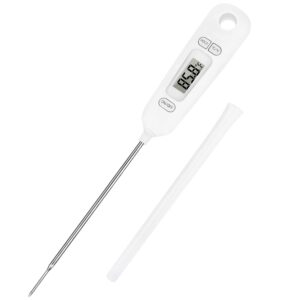 regetek instant read meat thermometer digital lcd cooking with long probe food cooking thermometer for grill oven bbq smoker food thermometer