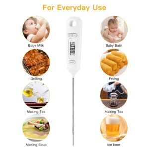 Regetek Instant Read Meat Thermometer Digital LCD Cooking with Long Probe Food Cooking Thermometer for Grill Oven BBQ Smoker Food Thermometer