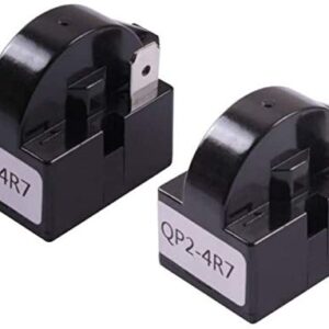 AKOAK 2 Pcs/Pack QP2-4R7 4.7 Ohm 1 Pin Refrigerator PTC Starter Relay Black