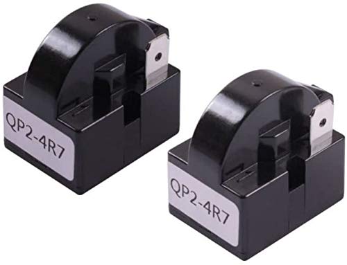 AKOAK 2 Pcs/Pack QP2-4R7 4.7 Ohm 1 Pin Refrigerator PTC Starter Relay Black