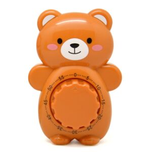 golandstar cute cartoon bear timers 60 minutes mechanical kitchen cooking timer clock loud alarm counters manual timer (brown)