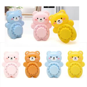 Golandstar Cute Cartoon Bear Timers 60 Minutes Mechanical Kitchen Cooking Timer Clock Loud Alarm Counters Manual Timer (Brown)