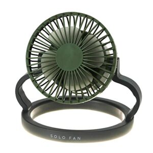 spice of life circulaire camping fan with led ring light - khaki - 4000 mah battery, usb rechargeable, magnetic remote, auto timer, hanging tent hook, removable and washable fan cover