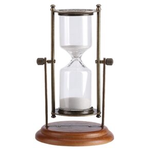 15 minutes hourglass metal glass rotating sand timer with wooden base for gifts toy home office desktop decor