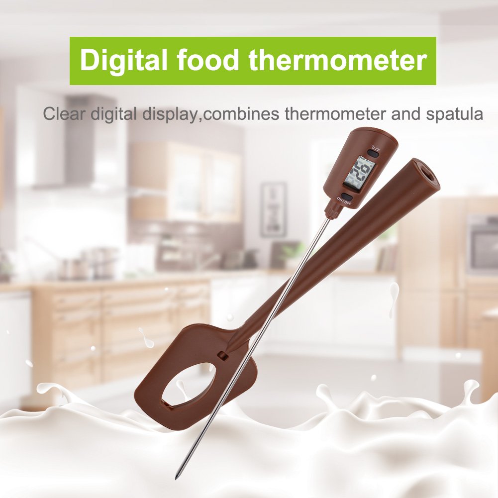 Digital Candy Thermometer, Cooking Thermometers Digital Kitchen Thermometer with Spatula for Chocolate, Sauce, Jam, Syrup, Milk Frothing, BBQ (℃ / ℉)