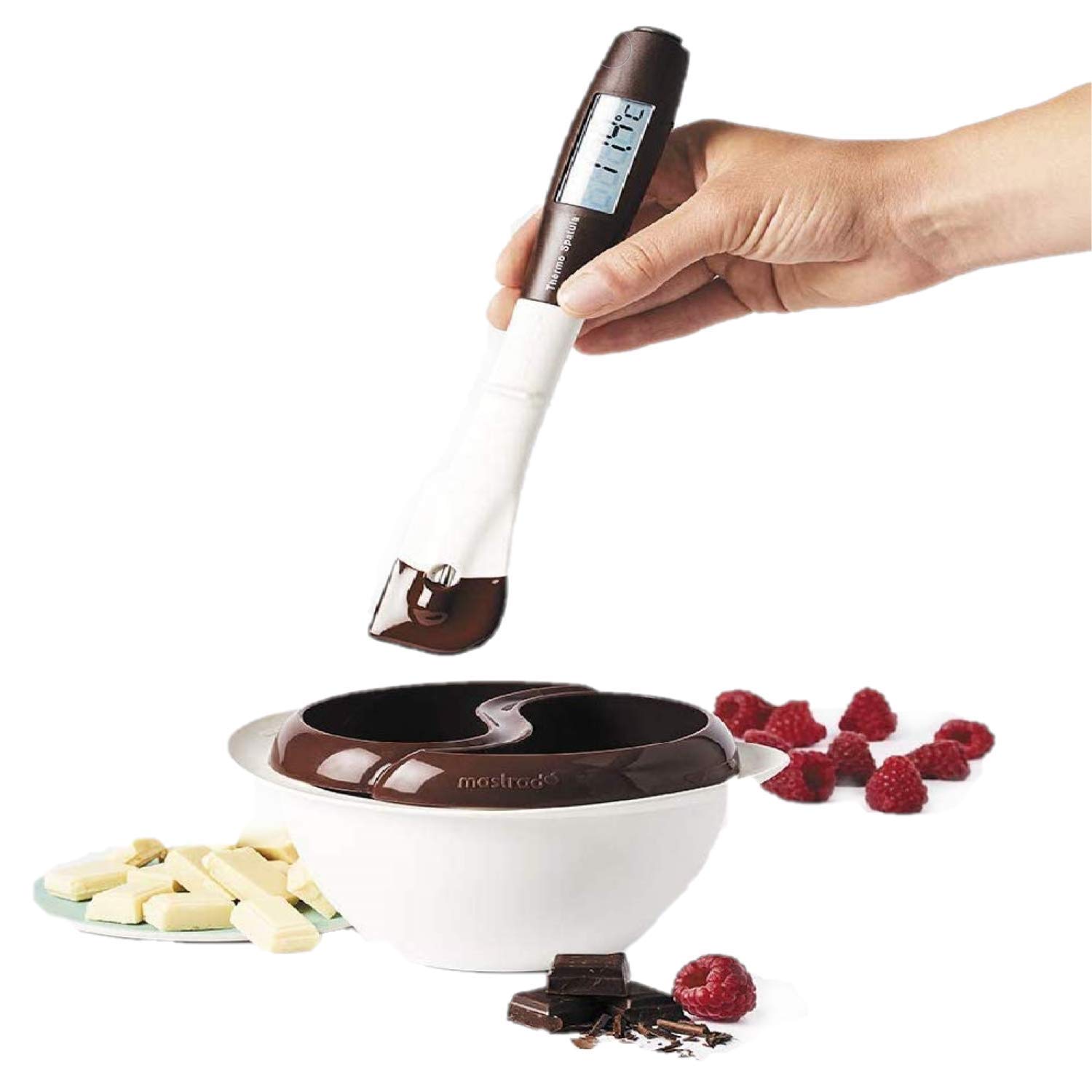 Mastrad Candy Thermometer Spatula: 2-in-1 Digital Thermospatula and Probe - Spatula with Built in Thermometer Probe for Precise Control of Candy, Jelly and Food Temperature (Up to 482 Degrees F)