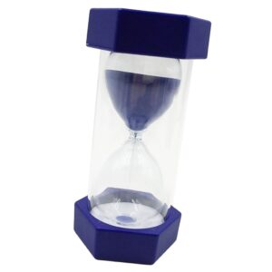 leefasy 8 minutes sand timer - hexagon hourglass,hour glass timers for kids home office decoration (blue)
