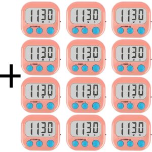 14 pack digital kitchen timer for cooking big digits loud alarm magnetic backing stand cooking timers for baking