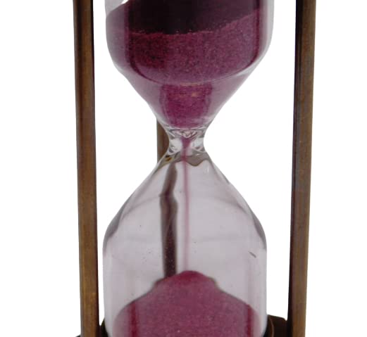 MERIDIAN NAUTICALS 6" Hand Made Solid Brass Decorative Sand Timer 3 min Hour Glass with Fully Functional Compasses