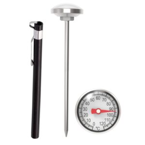 altsuceser kitchen food-cooking meat coffee thermometer, physical sensing stainless steel thermometer for milk foam frothing chocolate water grill, turkey, bbq black