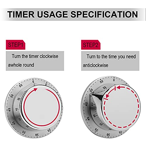 Kitchen Timer Pug Dog Magnetic Countdown Clock for Cooking Teaching Studying