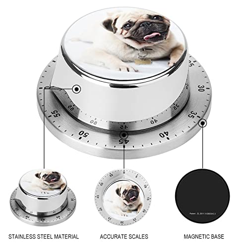 Kitchen Timer Pug Dog Magnetic Countdown Clock for Cooking Teaching Studying