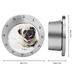 Kitchen Timer Pug Dog Magnetic Countdown Clock for Cooking Teaching Studying