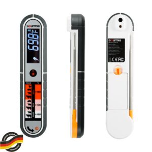 Gourmia GTH9150 Commercial Grade Contact & Non Contact Thermometer Dual Meat Thermometer with Digital Thermocouple & Infrared Readings Dust and Splash Proof