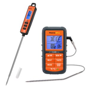 thermopro tp01a digital meat thermometer for cooking + thermopro tp06b digital grill meat thermometer with probe