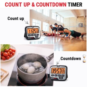 ThermoPro TM02 Digital Kitchen Timer with Dual Countdown Stop Watches Timer+ThermoPro TM01 Kitchen Timer