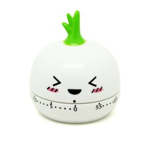 golandstar cute cartoon vegetables timers 60 minutes mechanical kitchen cooking timer clock loud alarm counters mini size manual timer (white - onion)
