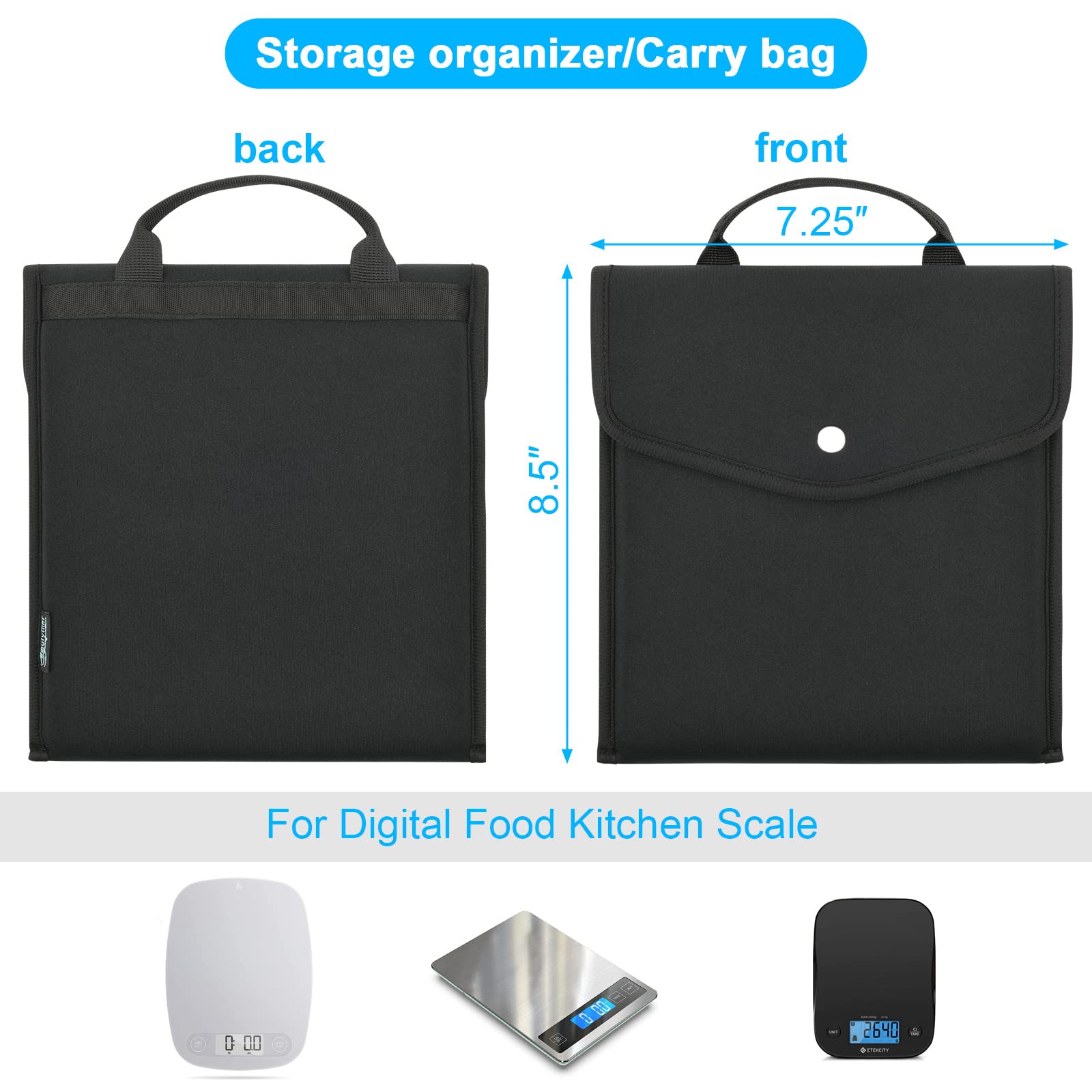 Beautyflier Carrying Case Compatible with Digital Food Kitchen Scale, Neoprene Dust Cover for Who Loving Baking and Cooking, Digital Not Include