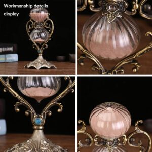 RUNLAIKEJI Hourglass Timer 30/60 Minutes,Heart-Shaped Sand Timer Rotating Hourglass, 10.6 inch Metal Giant Hourglass, Decorative Hourglass, Suitable for Kitchen Office Desk Bedroom（Pink/Purple）