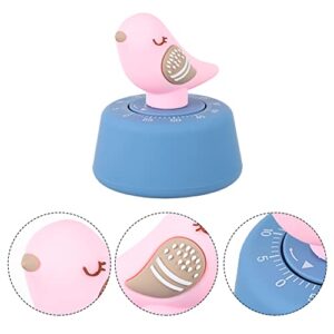 SOLUSTRE Mechanical Bird Kitchen Timer Wind Up 60 Minutes Timer Rotating Kitchen Cooking Timer Cute Time Management Tool Pink