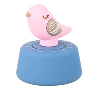 SOLUSTRE Mechanical Bird Kitchen Timer Wind Up 60 Minutes Timer Rotating Kitchen Cooking Timer Cute Time Management Tool Pink