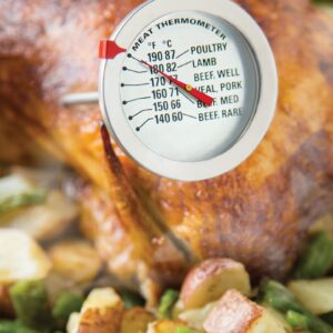 Fox Run Stainless Steel Meat Thermometer with Internal Temperature Guide, 2.5 x 2.5 x 5.25 inches, Metallic